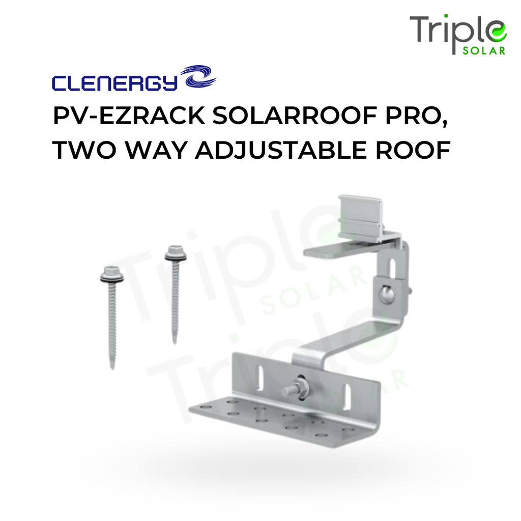 PV-ezRack SolarRoof Pro, Two way Adjustable Roof Hook 40-60mm, with PRO-Rail Clamp(ER-I-PRO/01DA)