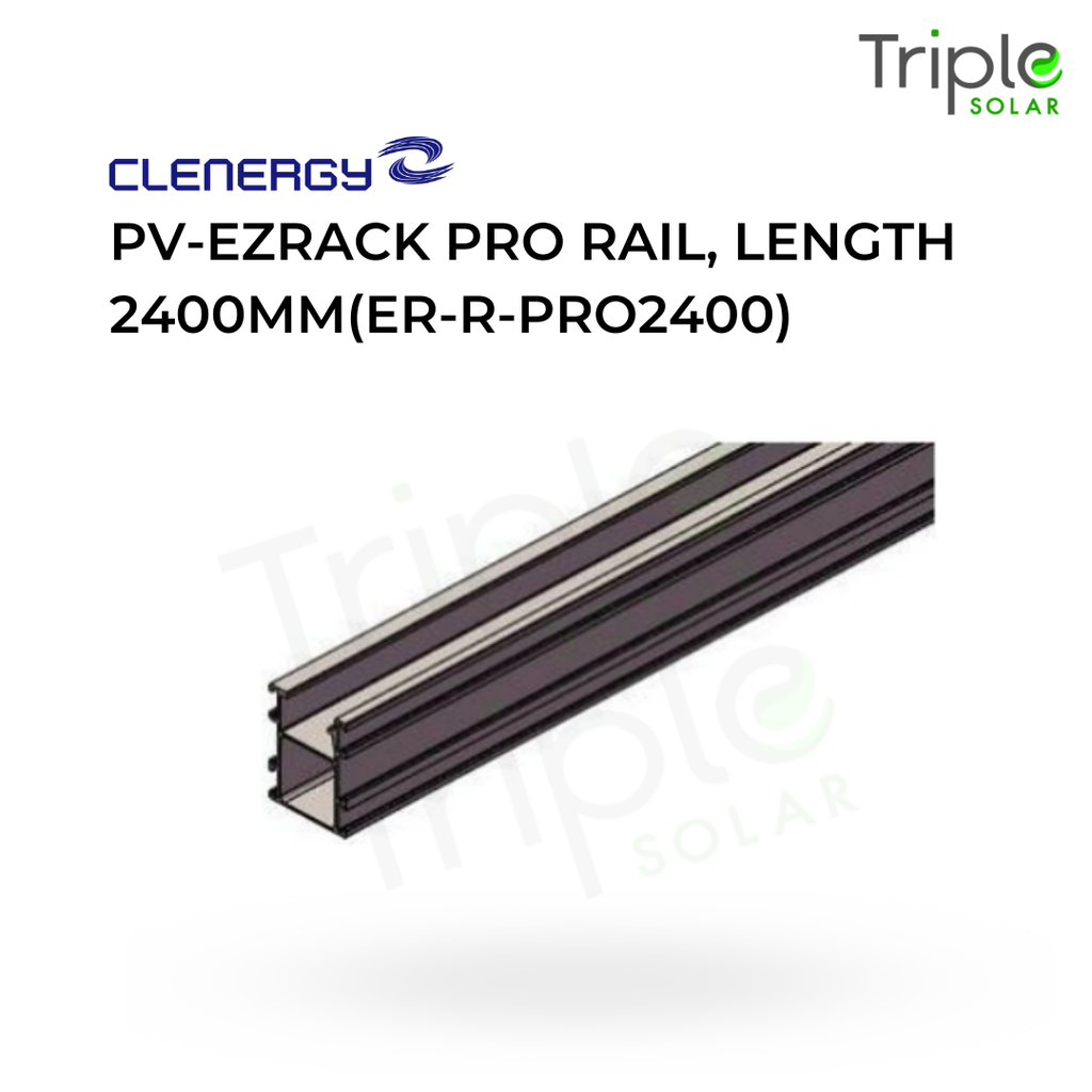 Black Aluminium Rail 2.4m SolarRoof Pro PV-ezRack