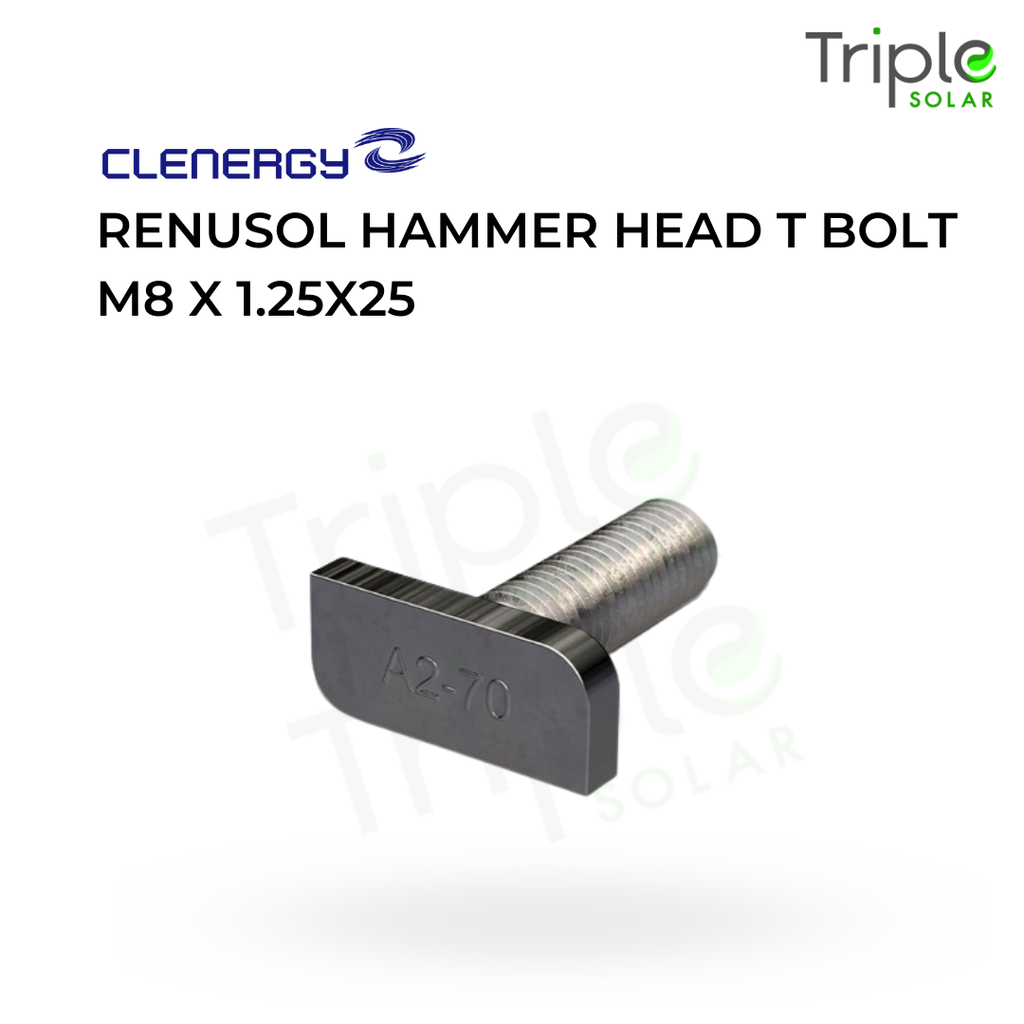 Renusol Hammer Head T Bolt (M8 x 1.25x25)(A2-70)