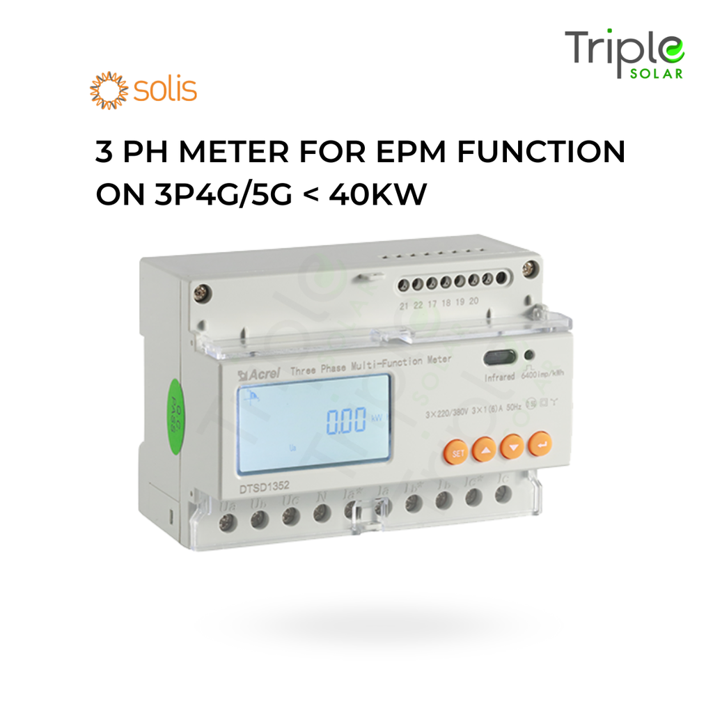 Solis 3 Phase Meter for EPM Function (Solis-METER-3PH-CT3) (For <40kW)