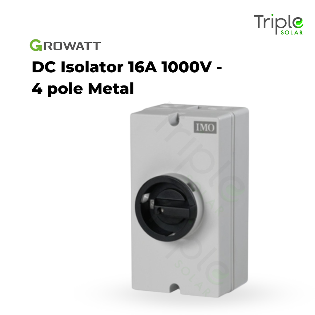 DC Isolator 16A 1000V - 4 pole Metal Enclosure
