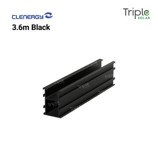 [SR176] Black Aluminium Rail 3.6m SolarRoof Pro PV-ezRack