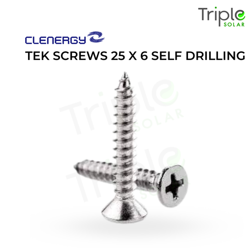 [SR033] Tek Screws 25 x 6 Self drilling